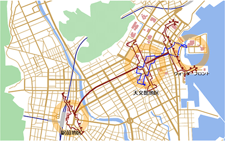 鹿児島市街図に越谷イオンレイクタウンと羽田空港ターミナルビルを重ねてみる