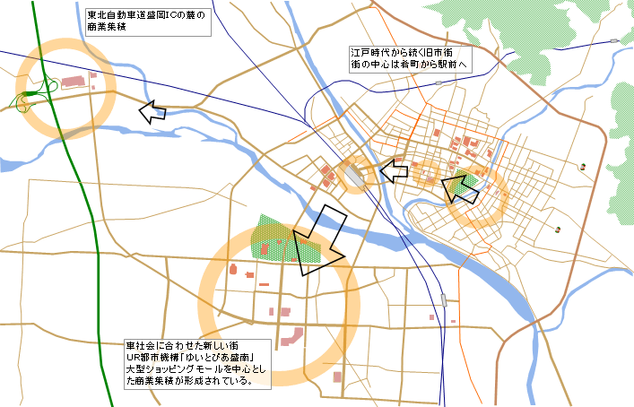 盛岡市の市街地